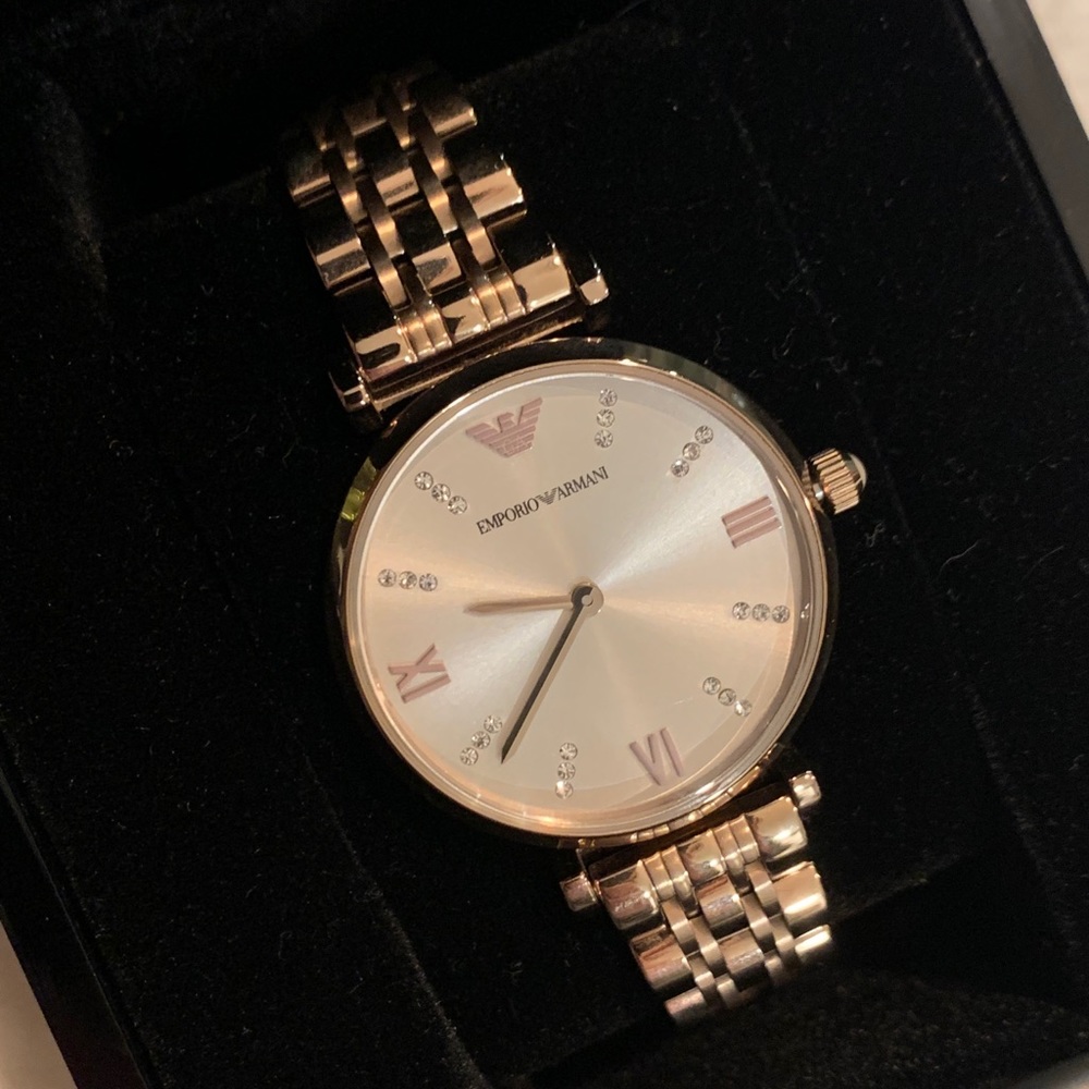 Armani rose gold watch
